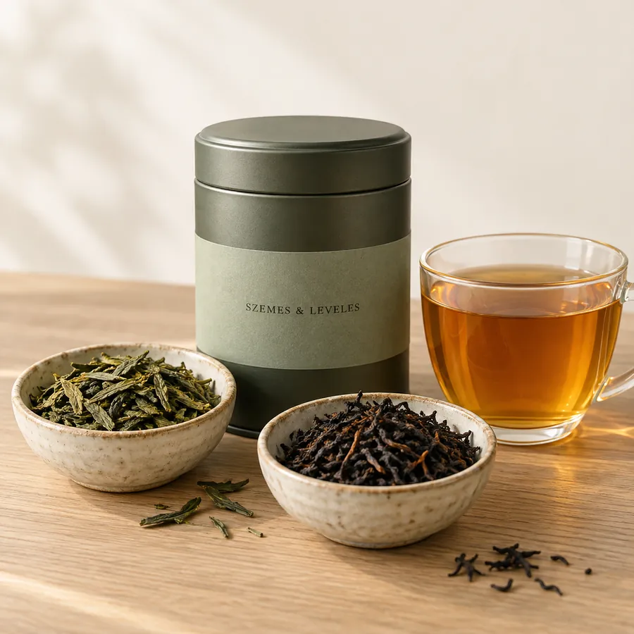 Szálas zöld és fekete tea – Szemes & Leveles